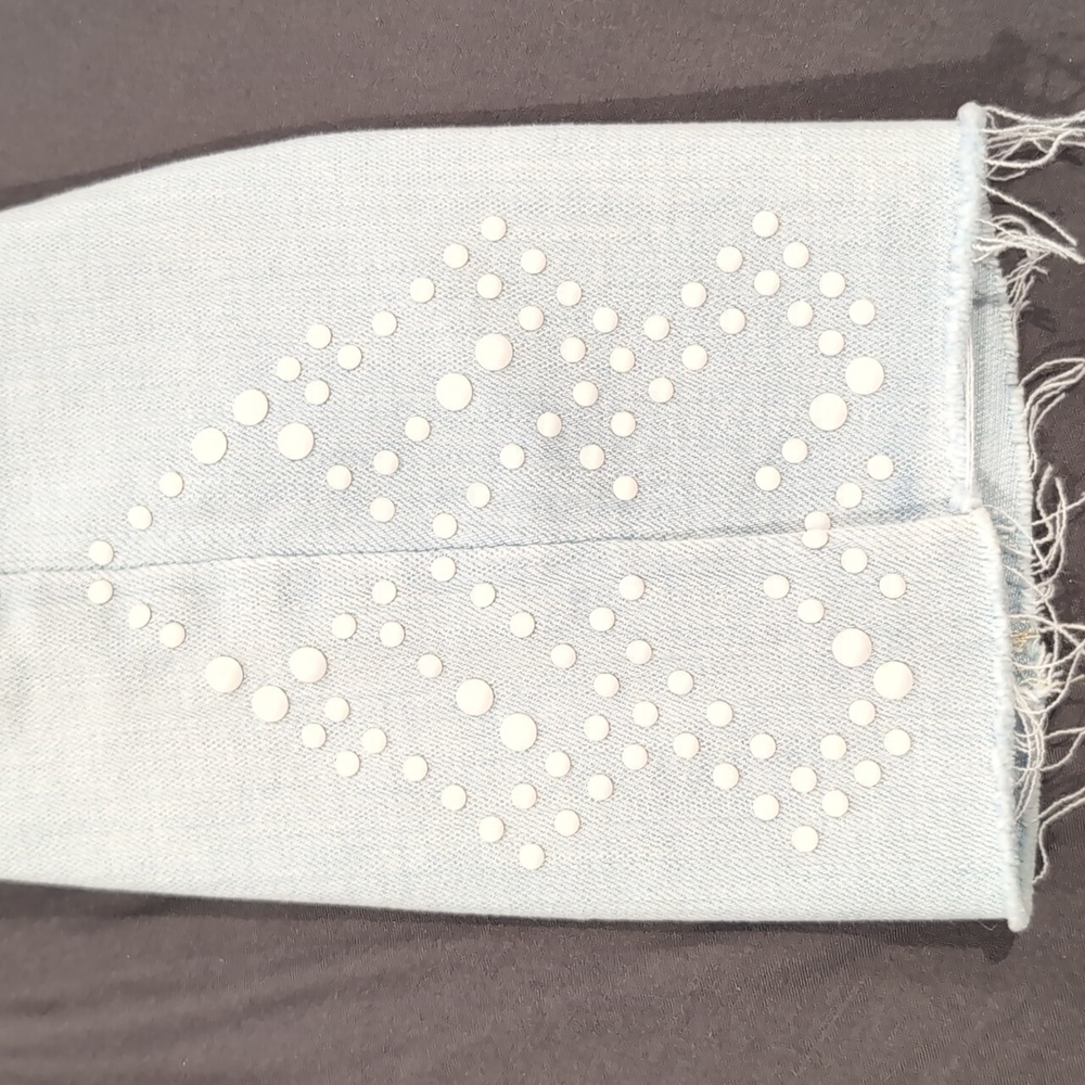 Levi's 711 Amilly Ankle Light Wash Studded Jeans Size 26 - Picture 8 of 12